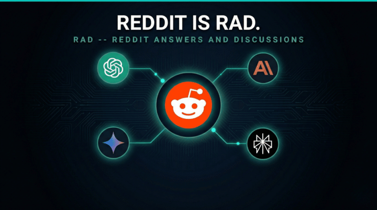 Reddit logo with technology icons